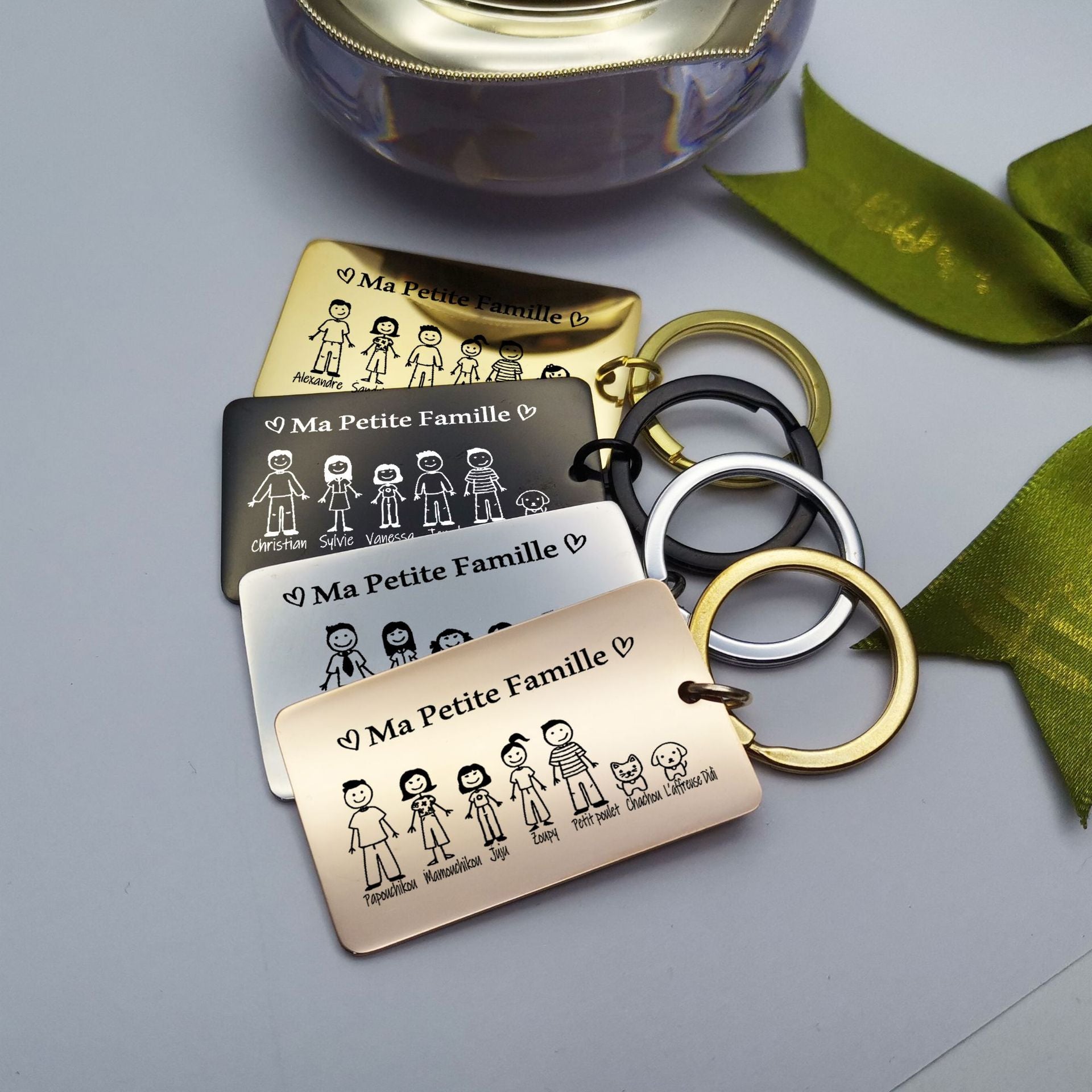 Wholesale Ma Petite Family Stainless Steel Keychains